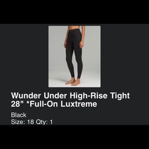 Lulu Lemon Wunder Under High Rise 28”